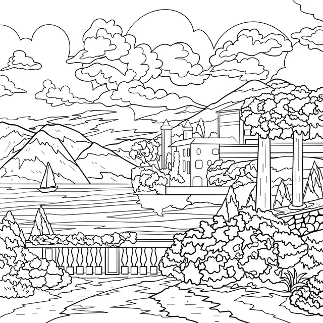 Beautiful Scenery of Lakeside Garden