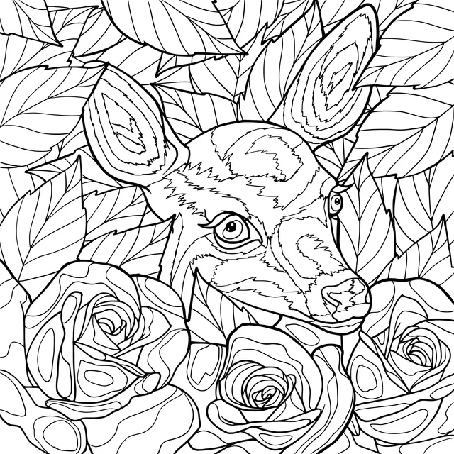 Deer among the flowers