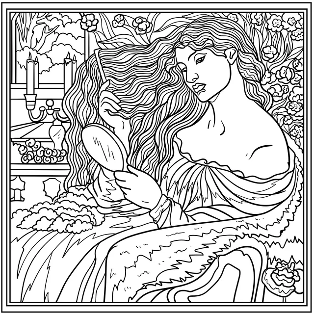 Woman Doing Her Hair
