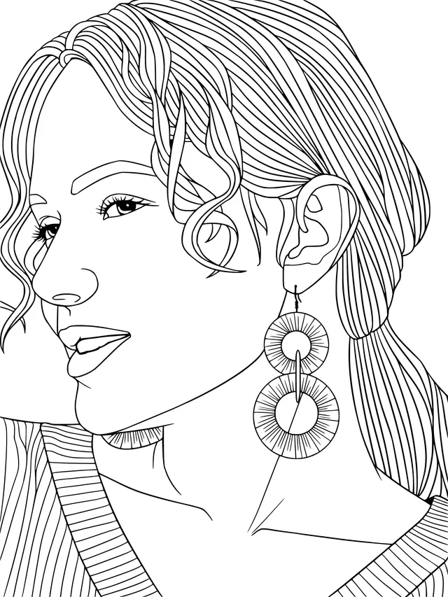 Blonde - haired Woman with Large Earrings