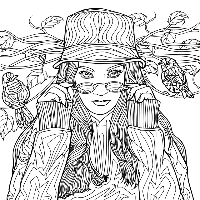 A Stylish Girl Wearing a Purple Hat