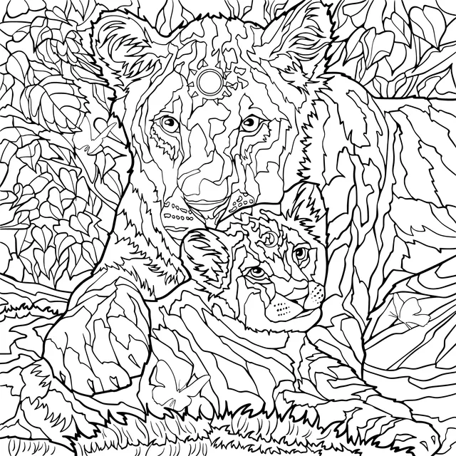 Mysterious Lion Mother and Cub