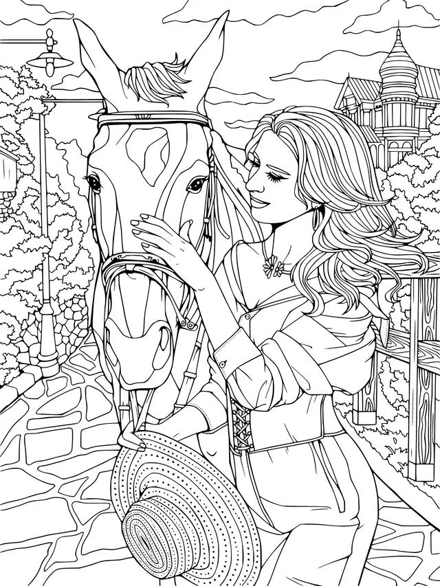 A Warm Moment between a Woman and a Horse