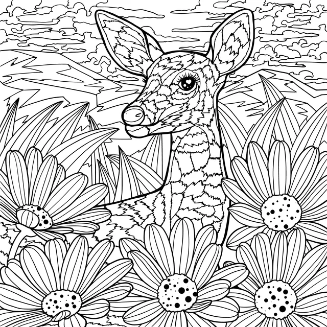 Deer in the Flower Bed