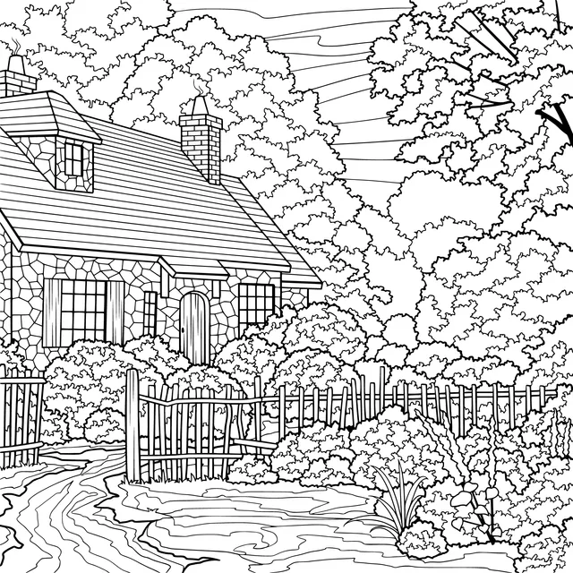 A Country Cottage in Autumn