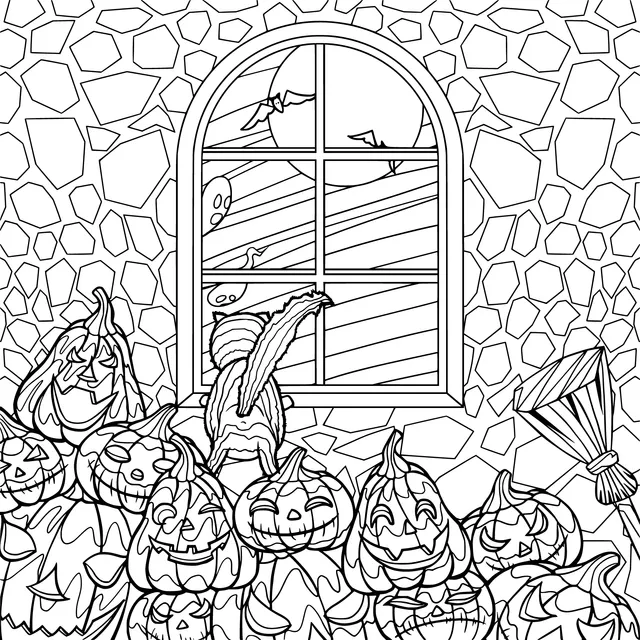 Halloween Scene by the Window