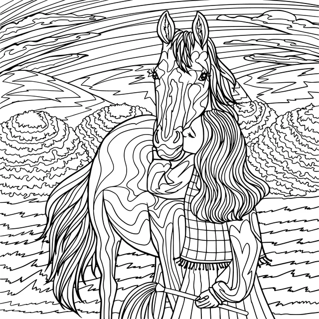 A Warm Moment Between a Girl and a Horse