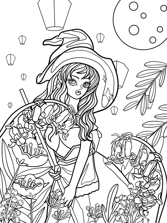 The Witch under the Moonlit Night