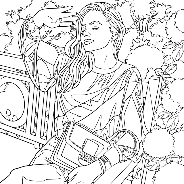 Woman resting in the garden