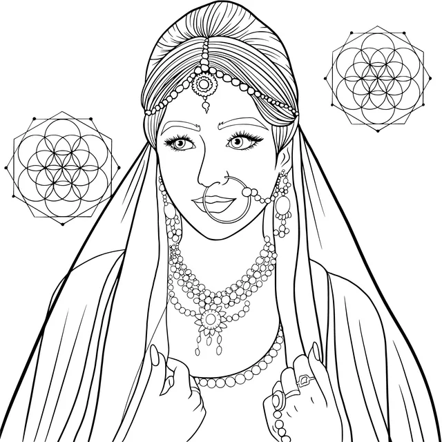 Woman Wearing Traditional Jewels
