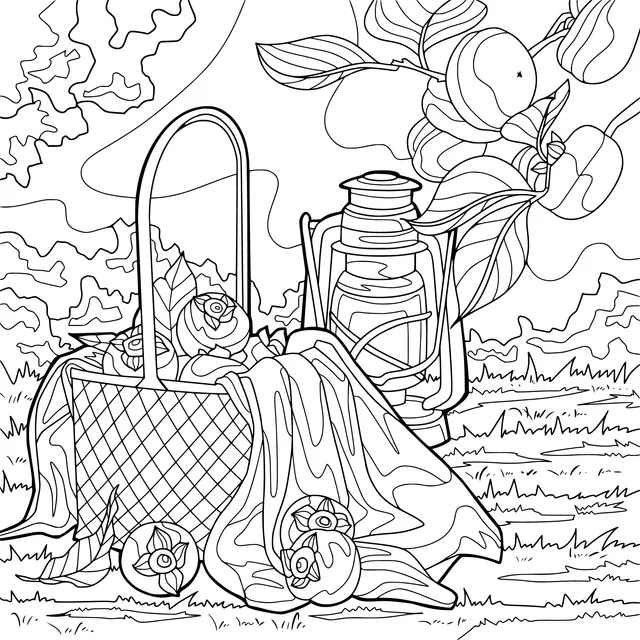 Autumn picnic scene