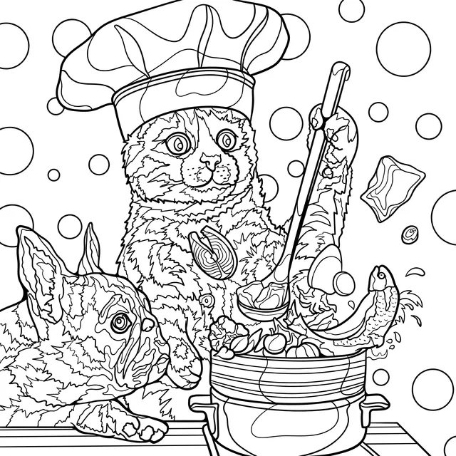 Cat Chef and Dog Assistant