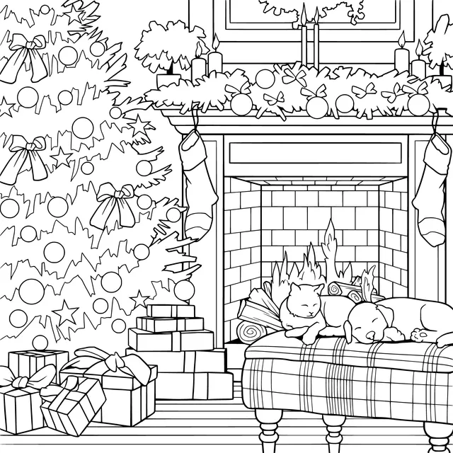 Cozy Christmas Indoor Scene