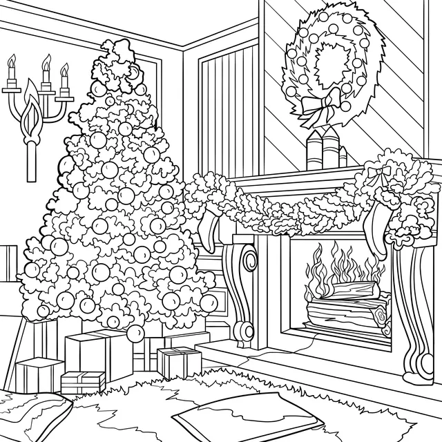 Beautifully Decorated Christmas Living Room
