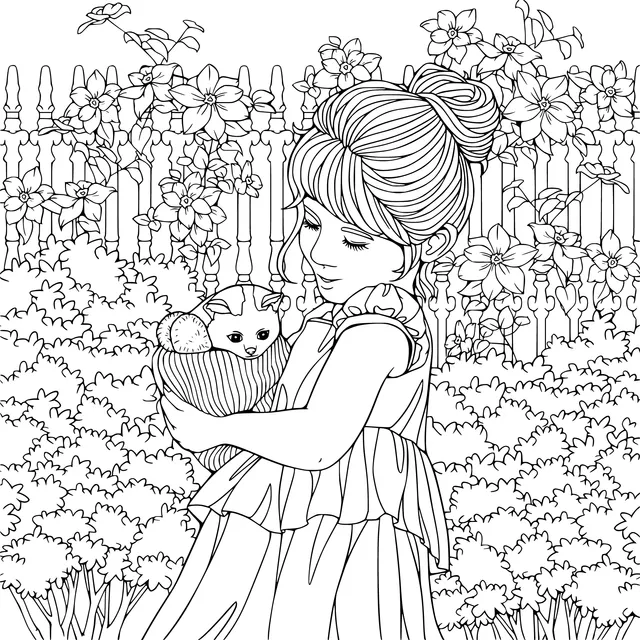 Girl Holding a Kitten