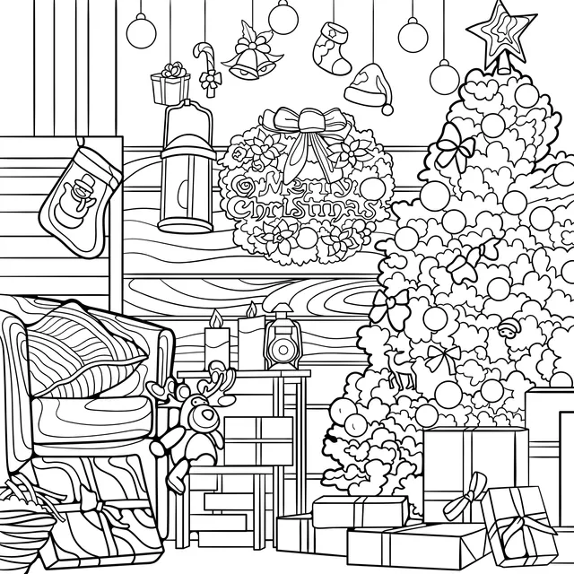 Cozy Christmas Indoor Scene