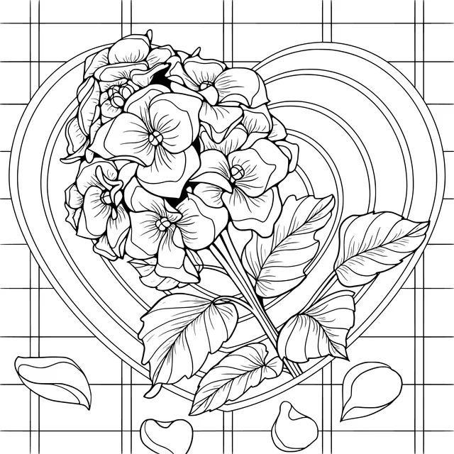 Hydrangeas in a Heart Shape
