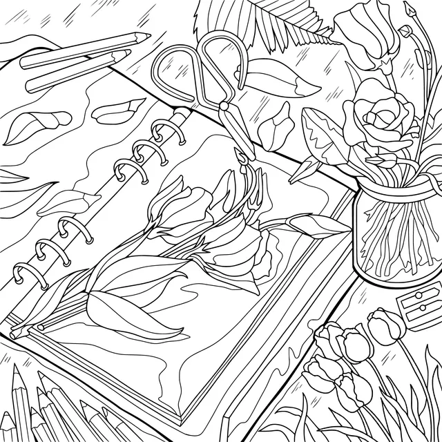 Flower and Hand - crafting Scene