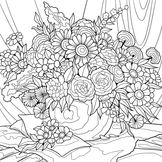 Colorful Flowers in a Vase