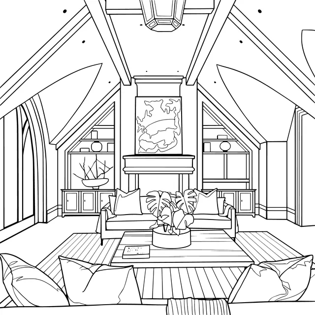 A Cozy Attic - Style Living Room