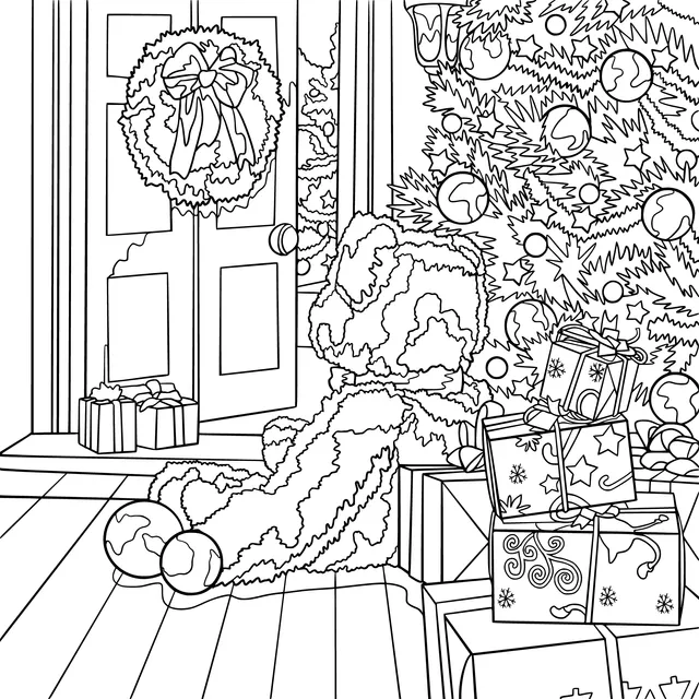 Christmas Scene beside the Teddy Bear
