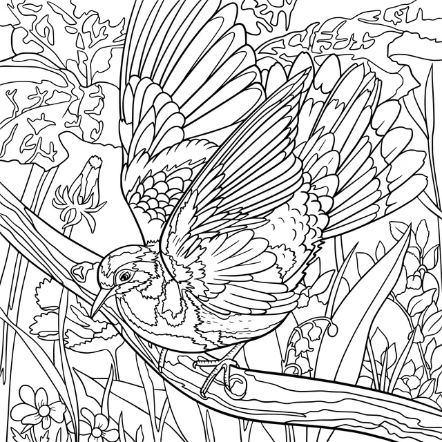 Colorful - feathered bird perching on a branch