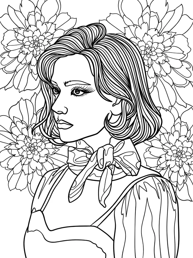 Lady among Flowers