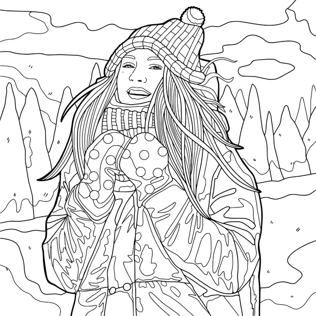 Smiling Woman in Winter