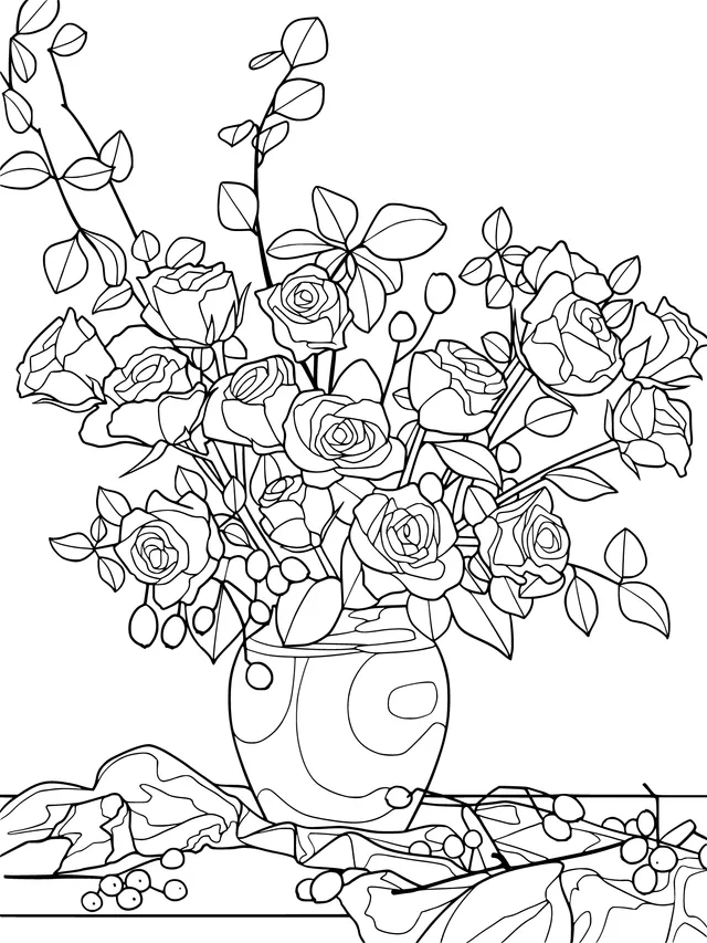 Pink Roses in a Vase