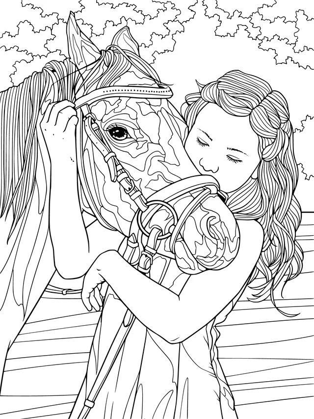 A girl's intimate moment with a horse