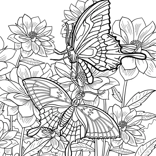 Butterflies in the Flower Bed