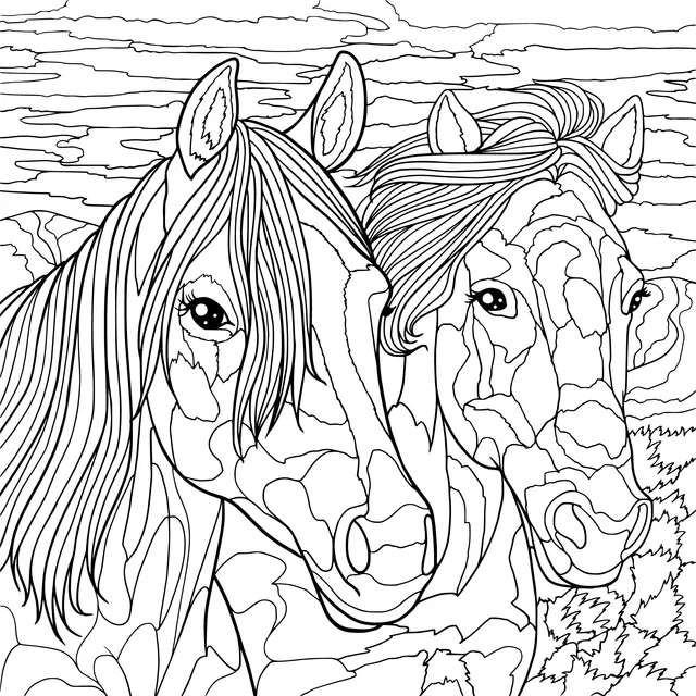 Two affectionate horses