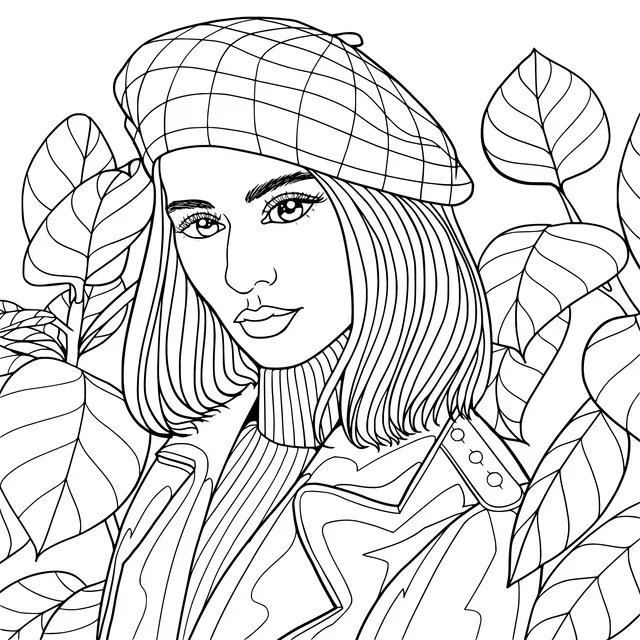 Fashionable Woman Wearing a Beret