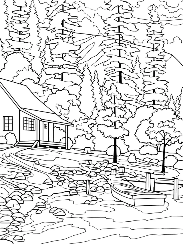 Autumn Cottage by the Lake