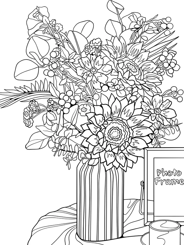 Colorful Flower Arrangement in a Vase