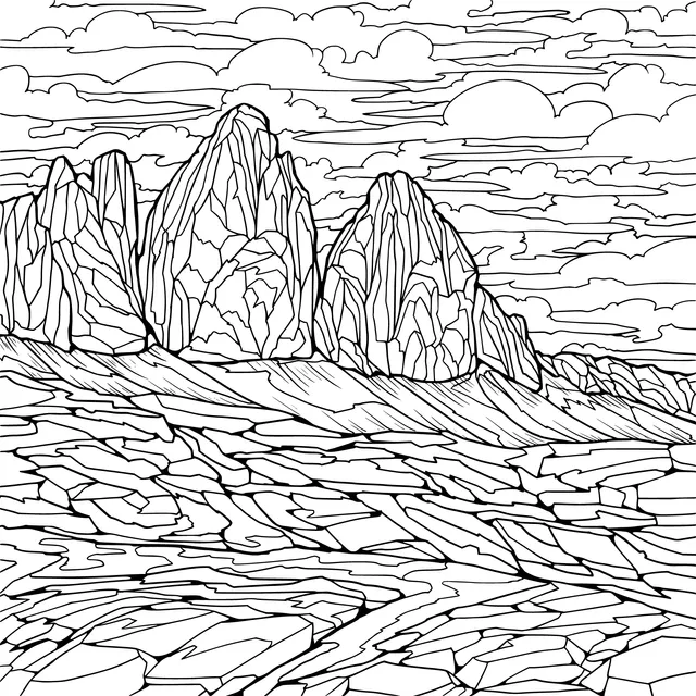 Colorful Mountains and Cloudscape
