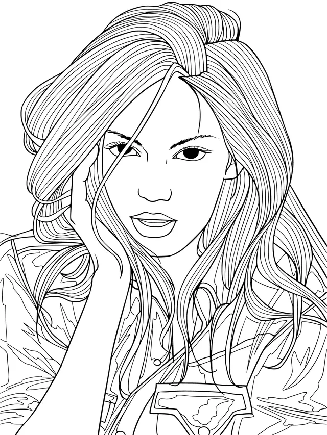Long - haired woman in a denim shirt