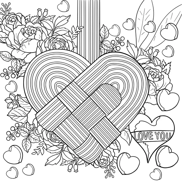 Heart - shaped and Floral Illustration