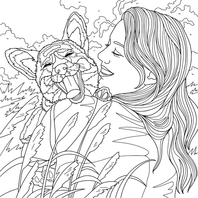 A warm moment between a woman and a puppy