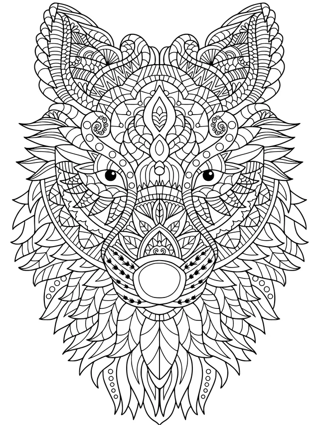 Colorful Wolf - Head Pattern