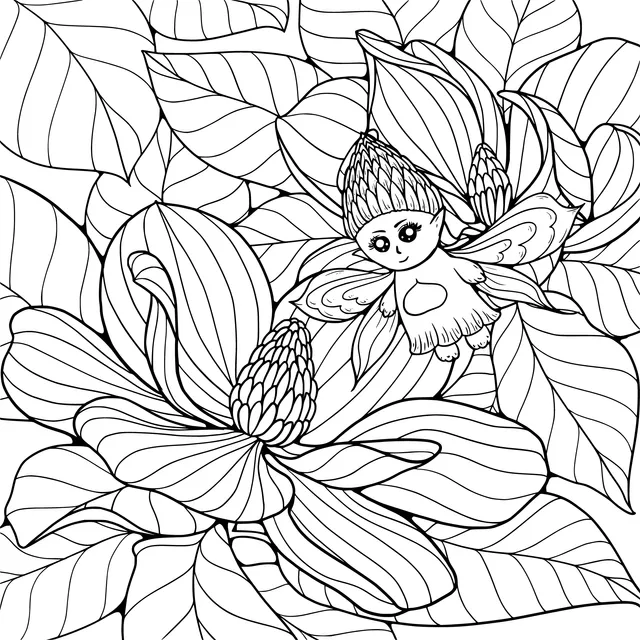 Little Fairy in the Flower Cluster