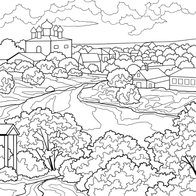 Colorful rural scenery
