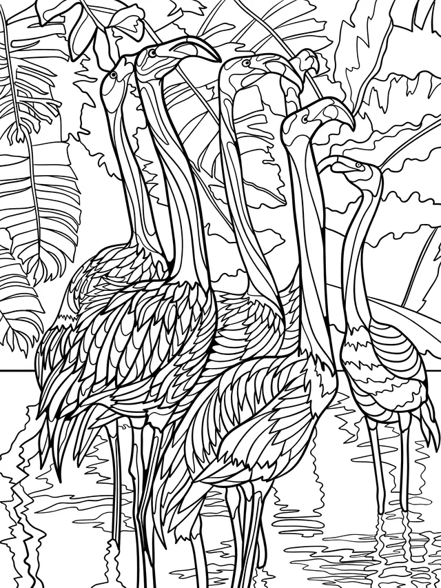 Flamingo Flock in the Jungle