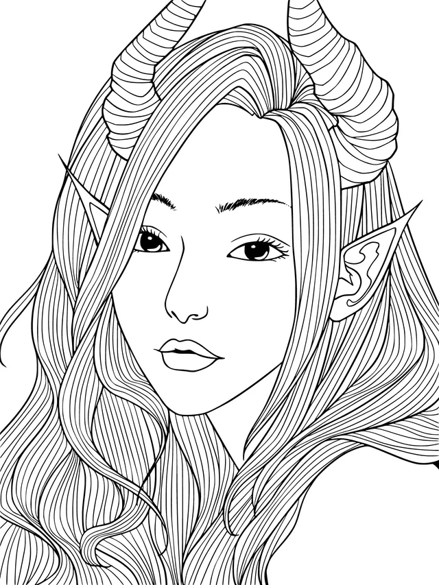 Elven Girl with Horns
