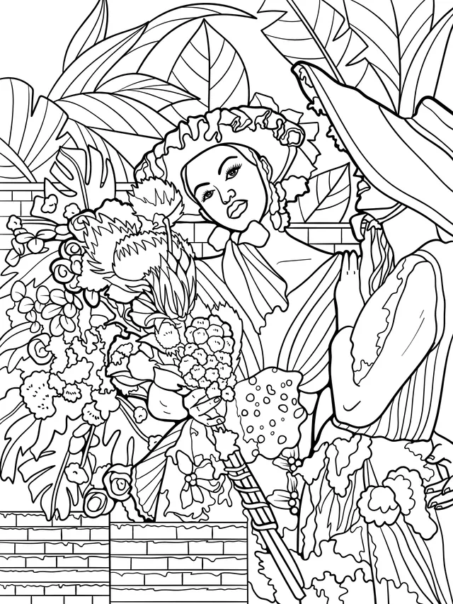 Lady Holding Flowers