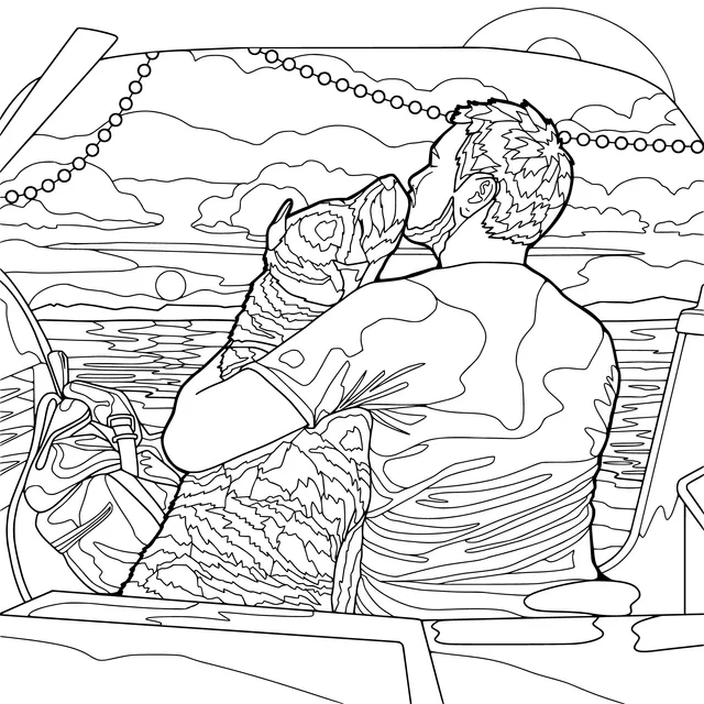 Warm journey time between man and dog