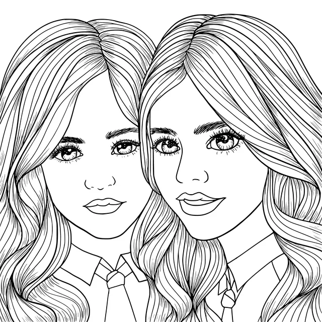 Two girls with different hairstyles