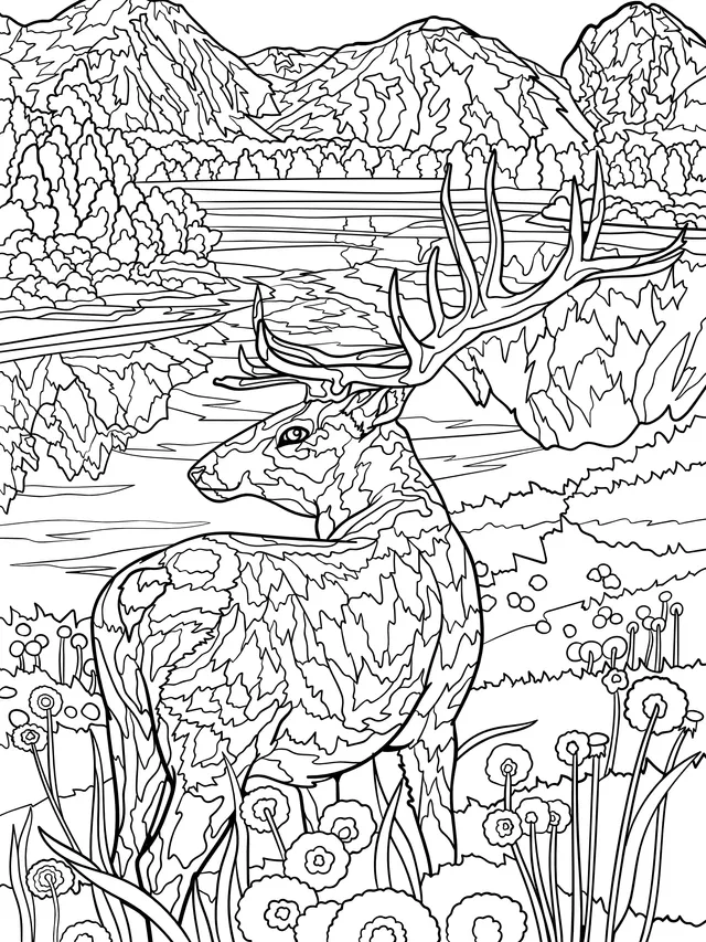 Stag in the Mountain Forest