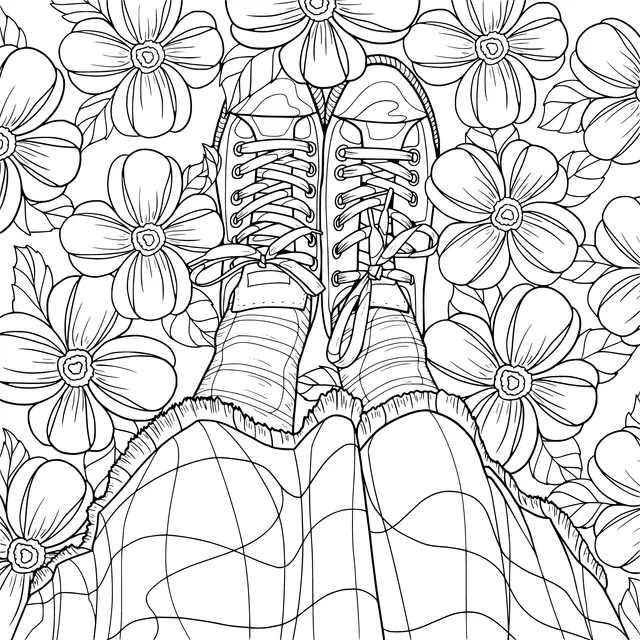 Feet in a Flower Bed