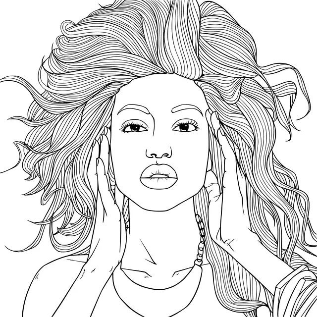 Woman Touching Her Hair